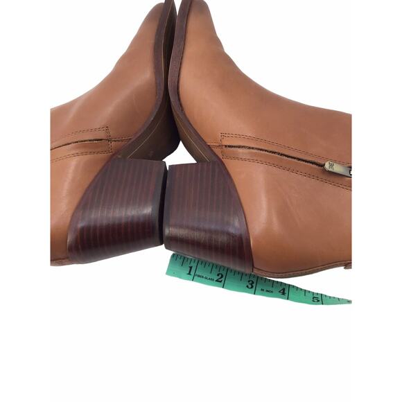 Sam Edelman Pointed Toe Stacked Block Heel Western Ankle Boots Size 7.5 Brown - Picture 8 of 11
